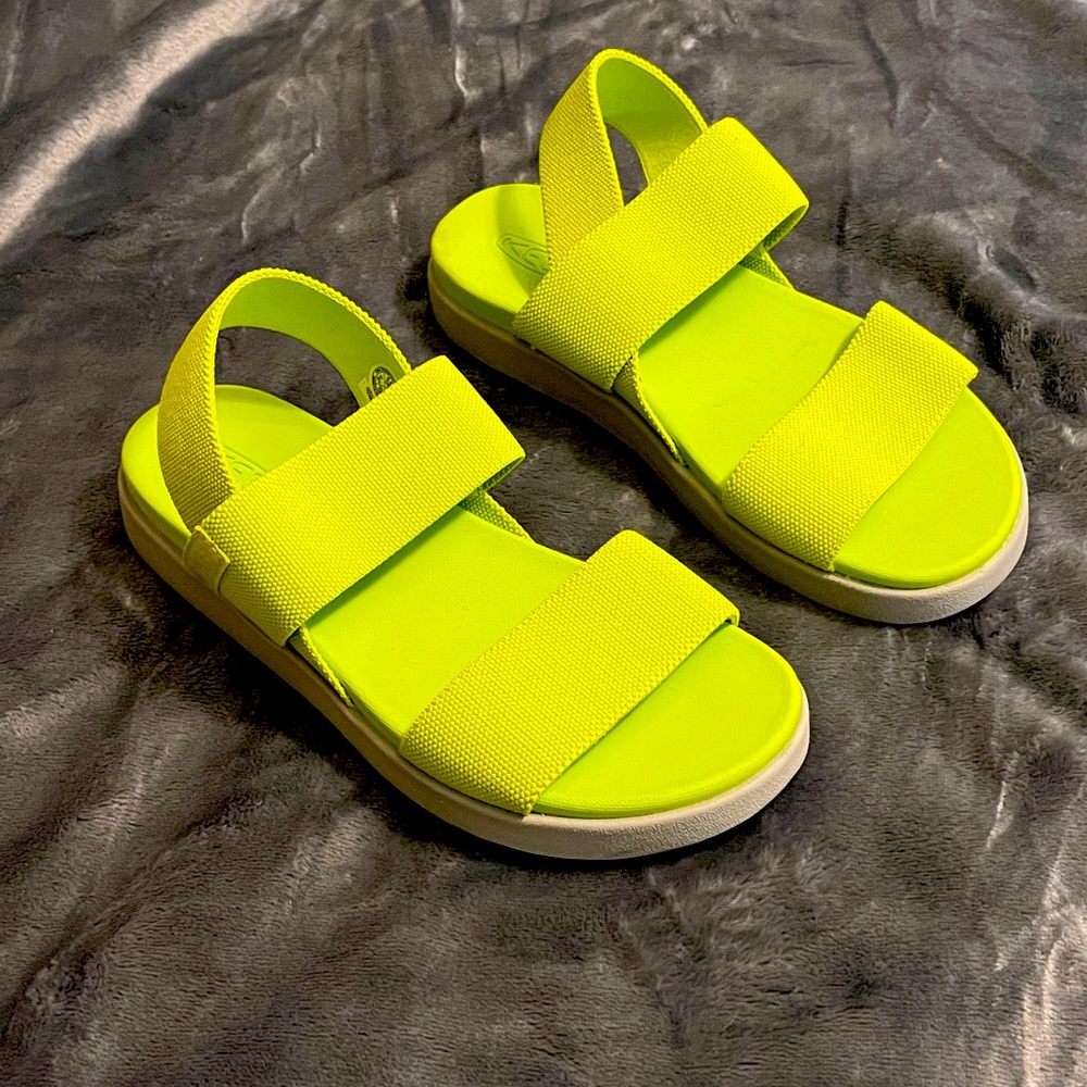 Keen sandals. Vibrant, lime green sandals. Size 6.5.